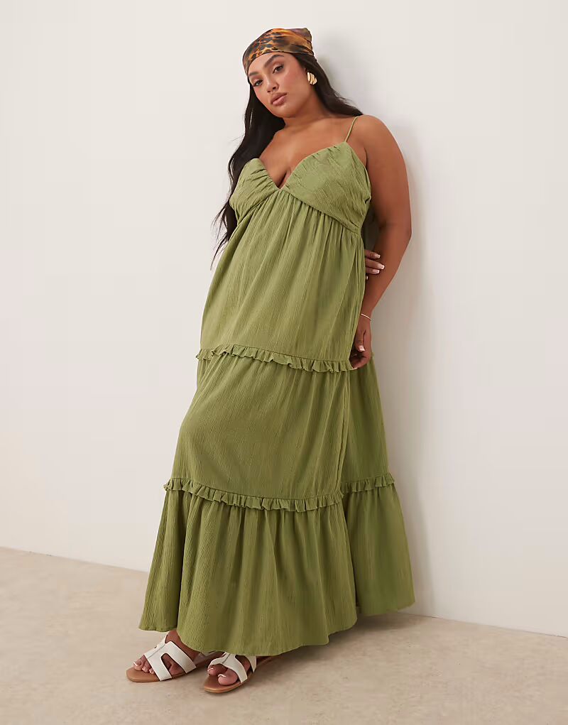 Платье макси на бретелях с мятой отделкой ASOS DESIGN Curve оливкового цвета ASOS Curve
Платье макси на бретелях с мятой отделкой ASOS DESIGN Curve оливкового цвета ASOS Curve