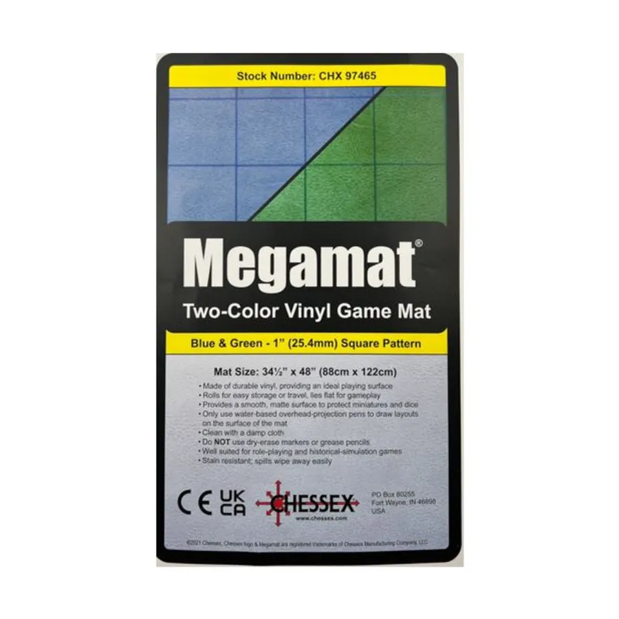 BattleMat — двусторонний — 34 1/2 X 48 виниловых синих и зеленых квадрата, Mats (Chessex)
BattleMat — двусторонний — 34 1/2 X 48 виниловых синих и зеленых квадрата, Mats (Chessex)