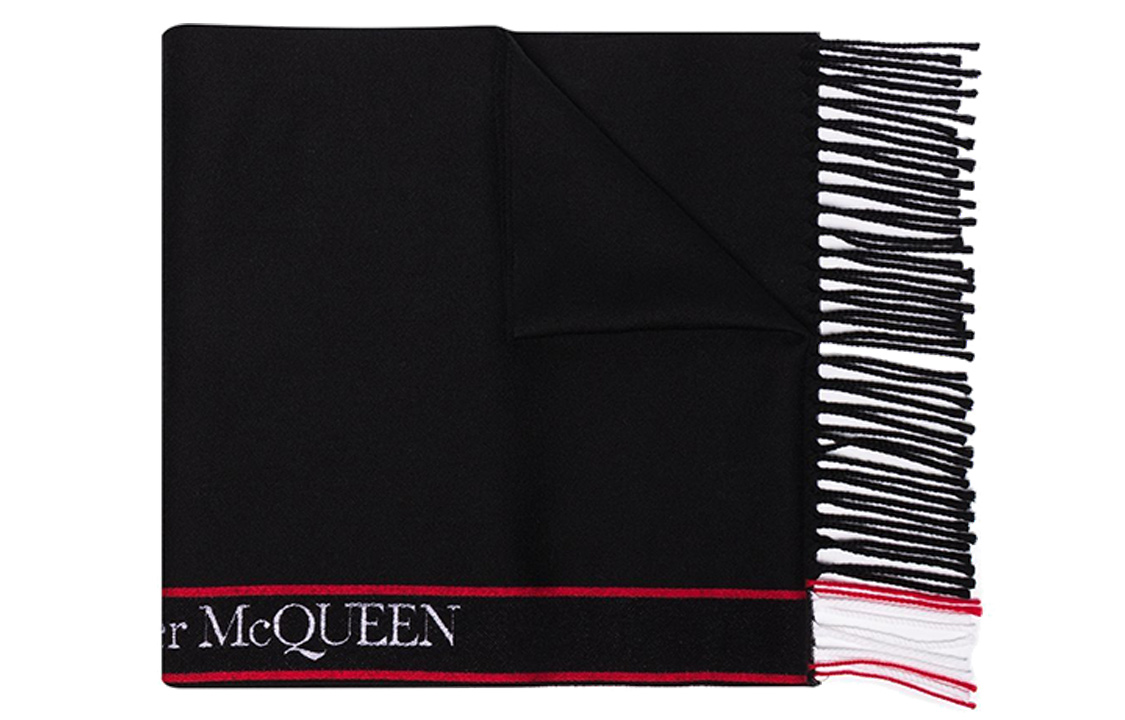 Alexander McQueen Вязаный шарф унисекс черный, Black 
Alexander McQueen Вязаный шарф унисекс черный, Black