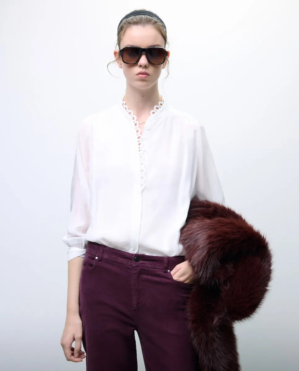 Женская блузка с длинным рукавом, кружевом и воланами на воротнике Tintoretto, белый
Женская блузка с длинным рукавом, кружевом и воланами на воротнике Tintoretto, белый