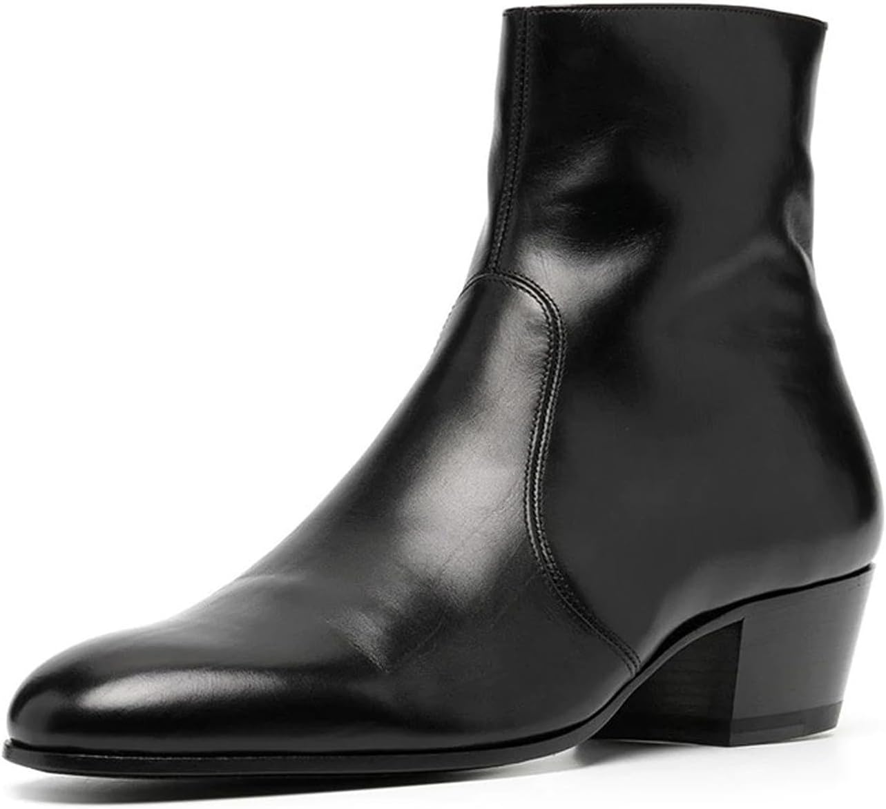 Мужские ботинки-чиксы Santimon из полированной черной натуральной кожи, модные классические с боковой молнией, вестерн с блочным каблуком для официальной, деловой и повседневной носки
Мужские ботинки-чиксы Santimon из полированной черной натуральной кожи, модные классические с боковой молнией, вестерн с блочным каблуком для официальной, деловой и повседневной носки