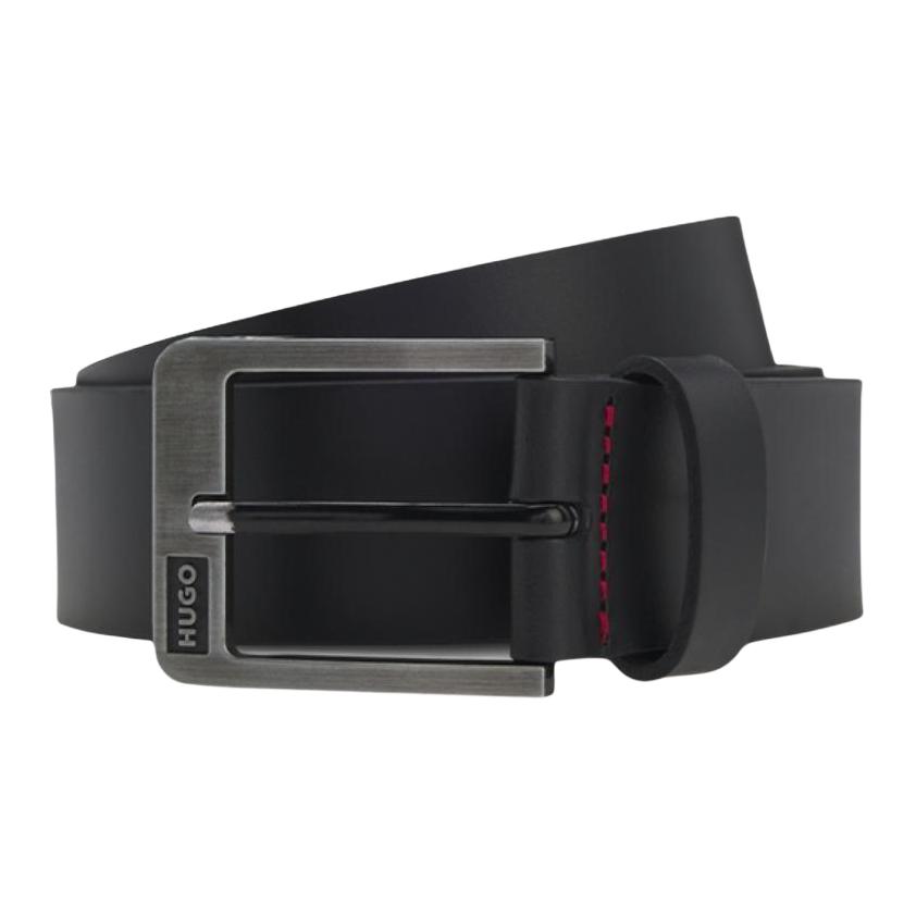 HUGO BOSS Кожаный ремень мужской черный, Black 
HUGO BOSS Кожаный ремень мужской черный, Black