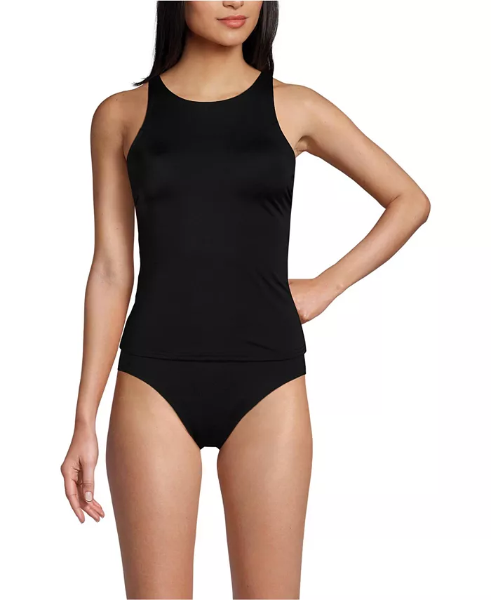 Женский топ-танкини с высоким горлом и ремешками на спине без затяжек Lands' End, черный
Женский топ-танкини с высоким горлом и ремешками на спине без затяжек Lands' End, черный