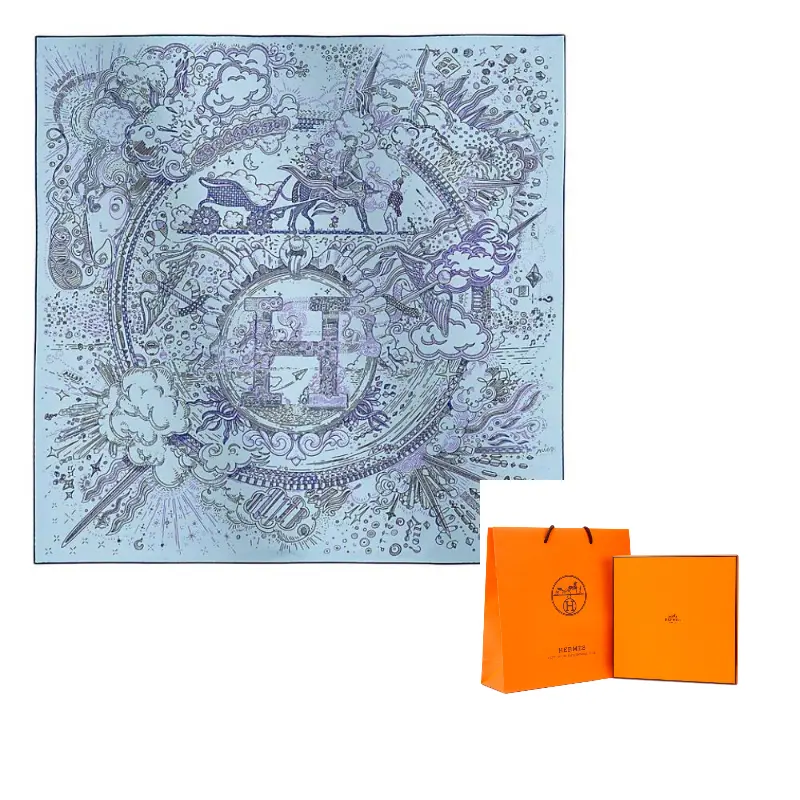 HERMES Шёлковый шарф Mulberry Silk небесно-голубой, Sky Blue/Ink Blue
HERMES Шёлковый шарф Mulberry Silk небесно-голубой, Sky Blue/Ink Blue