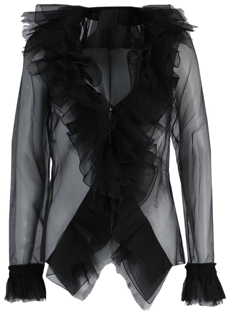 Блузка Givenchy из шелковой органзы с оборками, черная
Блузка Givenchy из шелковой органзы с оборками, черная