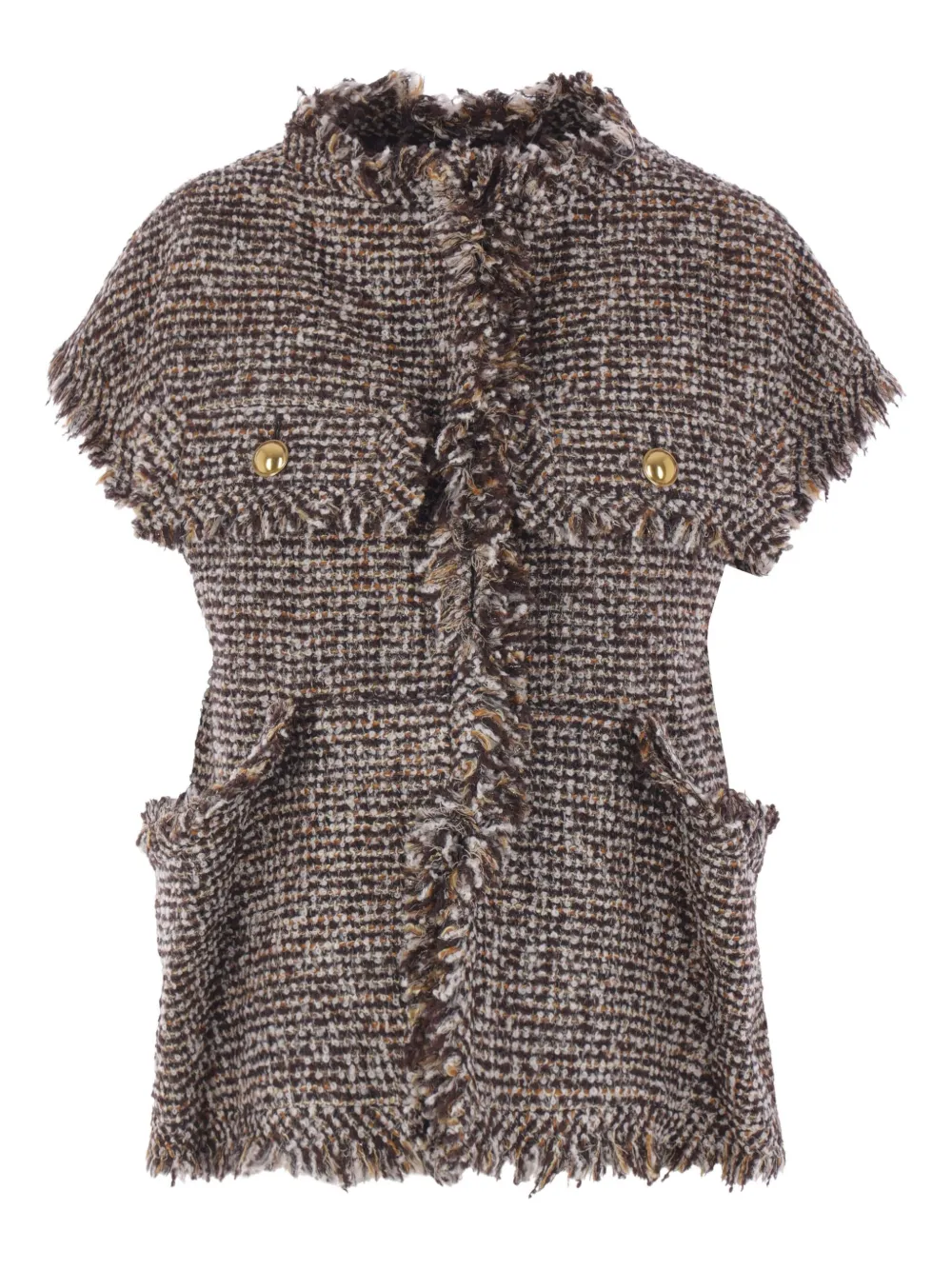 Твидовый жакет с бахромой SACAI, коричневый
Твидовый жакет с бахромой SACAI, коричневый