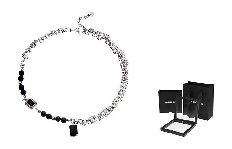 MAGICPOLE Унисекс ожерелье с черными цирконами Paneled
MAGICPOLE Унисекс ожерелье с черными цирконами Paneled
