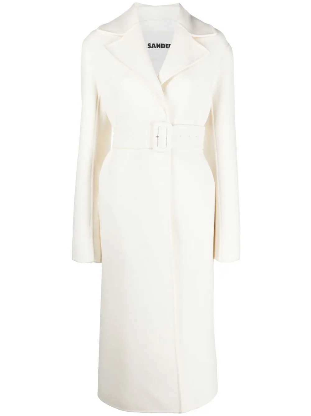 Однобортное пальто с поясом Jil Sander, белый
Однобортное пальто с поясом Jil Sander, белый
