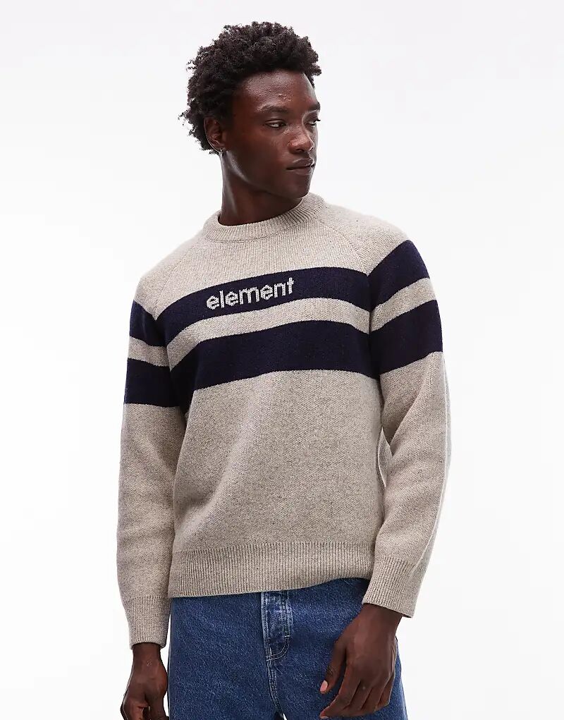 Джемпер из смеси шерсти и бежевого цвета с логотипом на груди Element 2000-х годов
Джемпер из смеси шерсти и бежевого цвета с логотипом на груди Element 2000-х годов