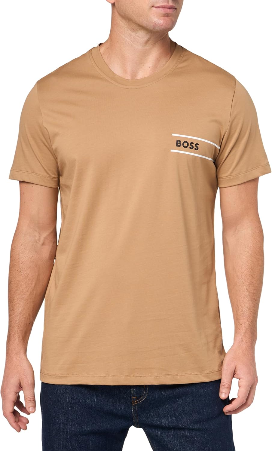 Мужская футболка с коротким рукавом и логотипом в полоску BOSS, Chickpea Beige
Мужская футболка с коротким рукавом и логотипом в полоску BOSS, Chickpea Beige