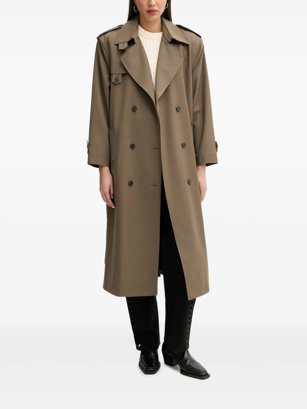 Двубортный тренчкот с поясом IRO, коричневый
Двубортный тренчкот с поясом IRO, коричневый