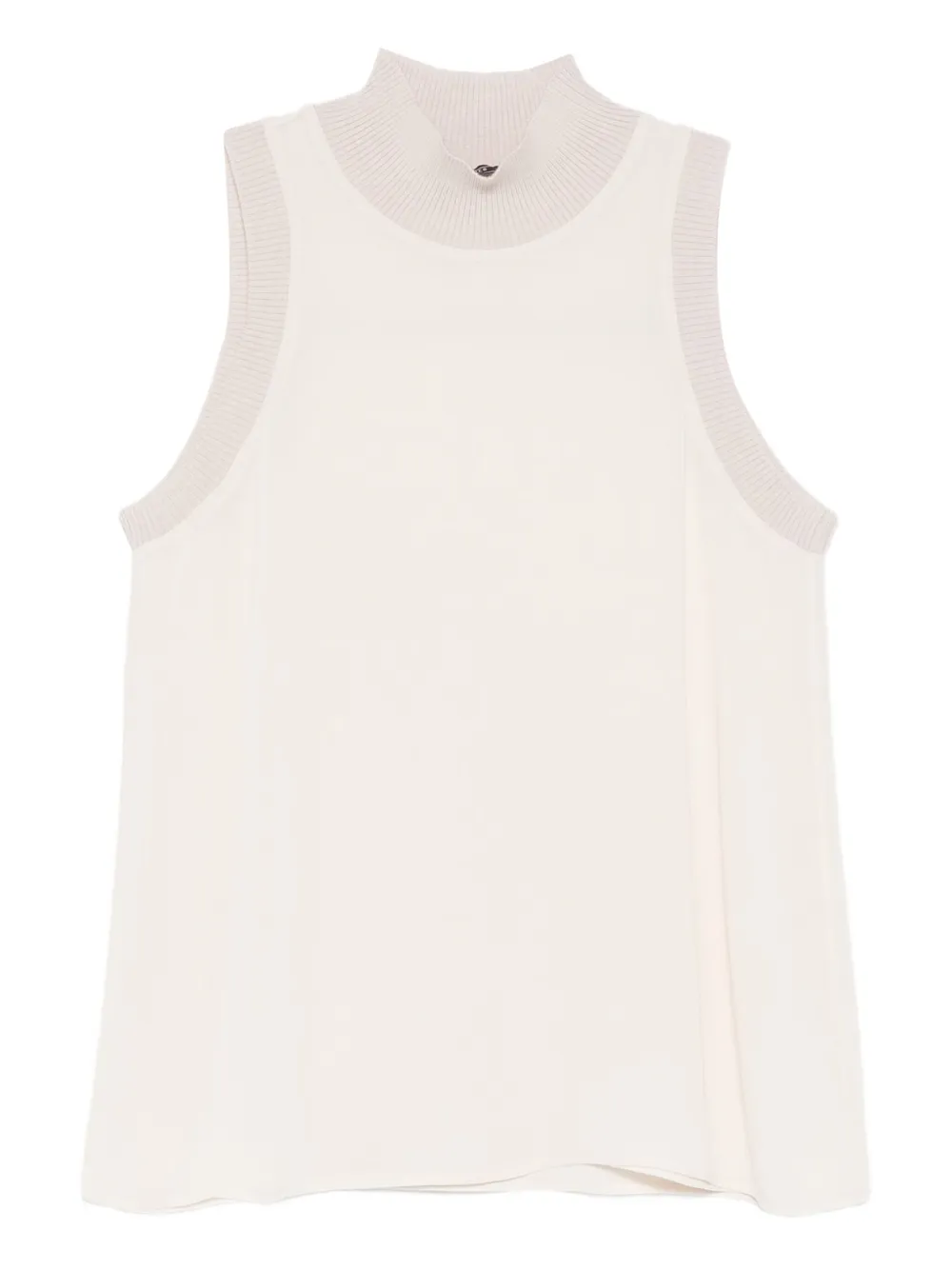 Топ в рубчик с высоким воротником Peserico, белый
Топ в рубчик с высоким воротником Peserico, белый