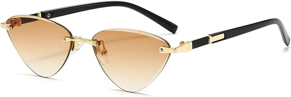 Модные солнцезащитные очки-«кошачий глаз» треугольной формы для женщин, ретро-очки без оправы из металла, очки для вождения, защита от УФ-излучения UV400 KTUCN, Brown
Модные солнцезащитные очки-«кошачий глаз» треугольной формы для женщин, ретро-очки без оправы из металла, очки для вождения, защита от УФ-излучения UV400 KTUCN, Brown