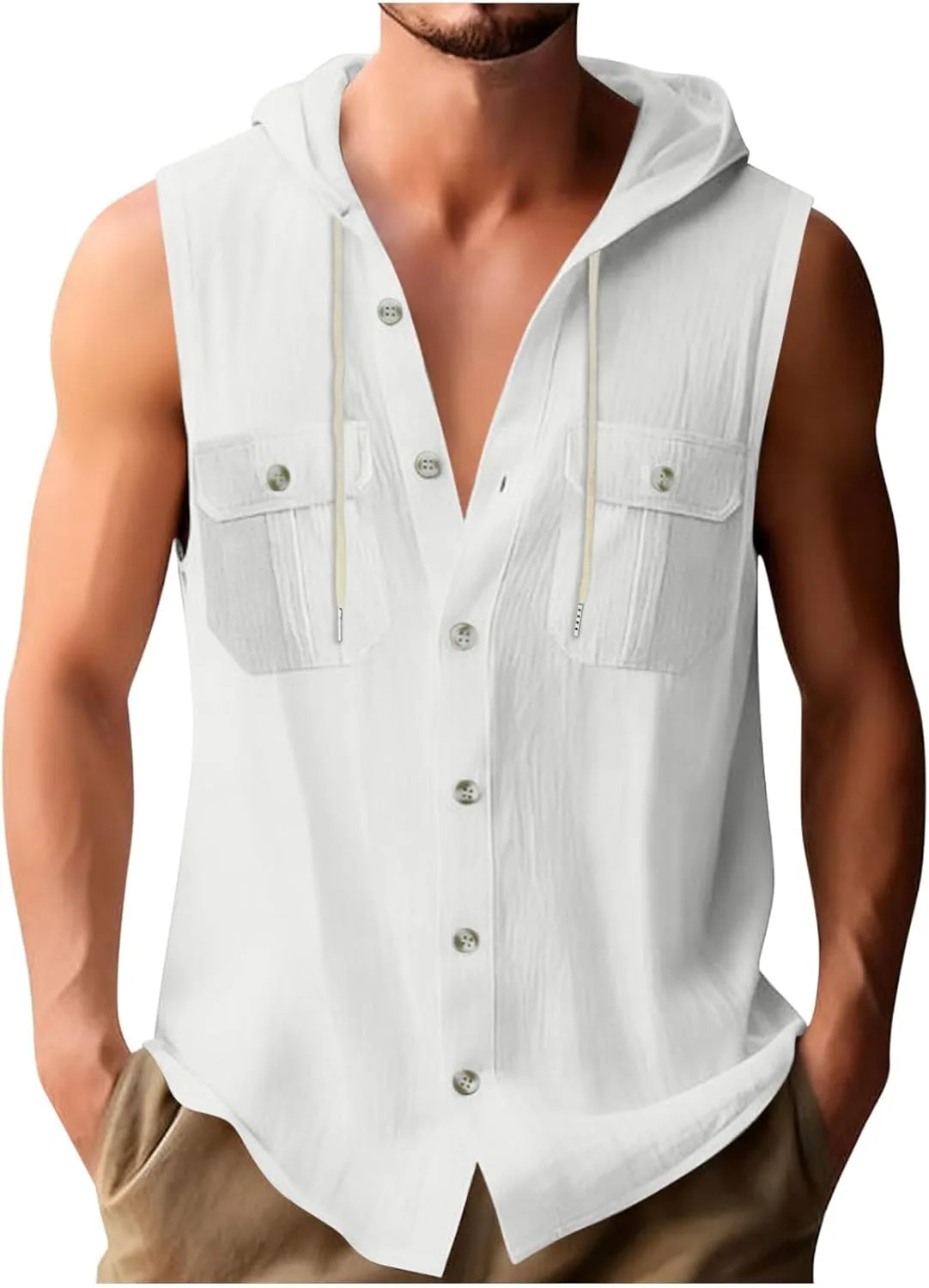 Мужская безрукавка с капюшоном Cotton Linen, летняя легкая Xiaojmake
Мужская безрукавка с капюшоном Cotton Linen, летняя легкая Xiaojmake