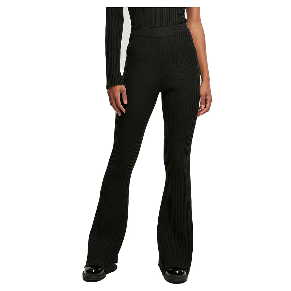 Леггинсы Urban Classics Flared Rib Knit, черный 
Леггинсы Urban Classics Flared Rib Knit, черный