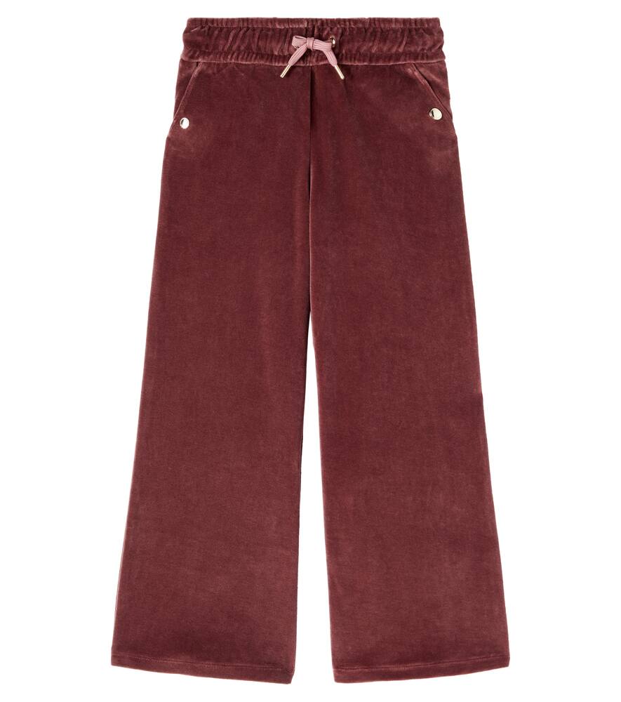 Хлопковые бархатные спортивные штаны с логотипом Chloé Kids, Lie De Vin
Хлопковые бархатные спортивные штаны с логотипом Chloé Kids, Lie De Vin