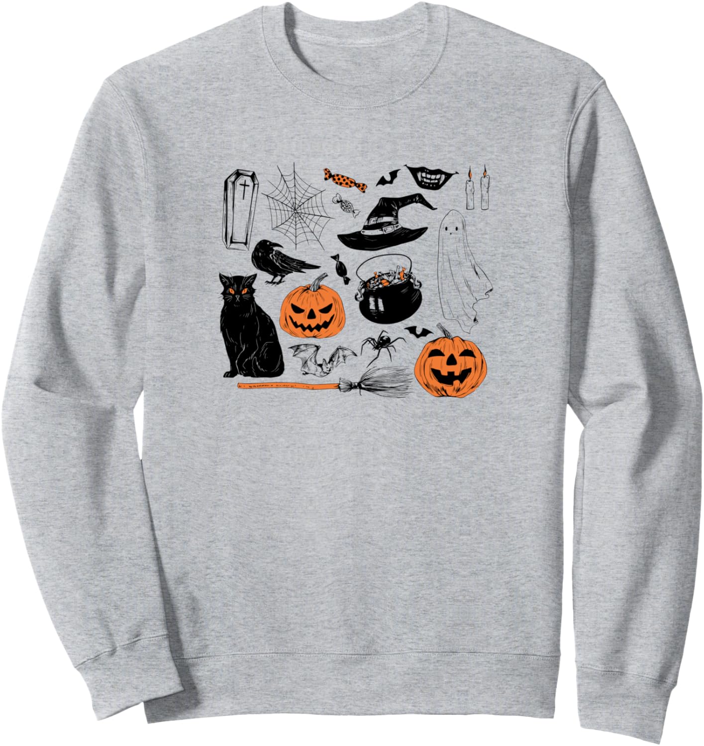 Толстовка с символикой Хэллоуина: тыквы, черные кошки, паутина и призраки Trendy Holiday Apparel
Толстовка с символикой Хэллоуина: тыквы, черные кошки, паутина и призраки Trendy Holiday Apparel