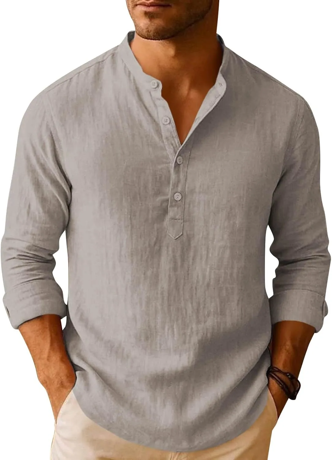 Мужская классическая рубашка с пуговицами и длинными рукавами из льна lopmou
Мужская классическая рубашка с пуговицами и длинными рукавами из льна lopmou