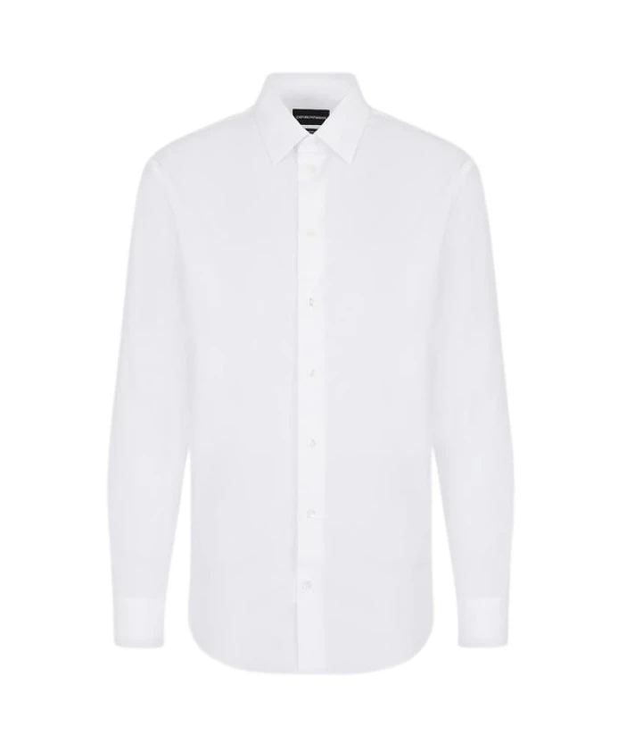 Рубашка из поплина с итальянским воротником Emporio Armani, белый
Рубашка из поплина с итальянским воротником Emporio Armani, белый