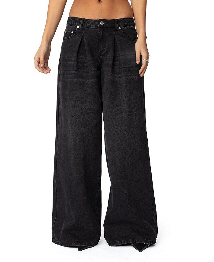 Черные джинсы с низкой посадкой и плиссированными деталями Edikted, черный
Черные джинсы с низкой посадкой и плиссированными деталями Edikted, черный