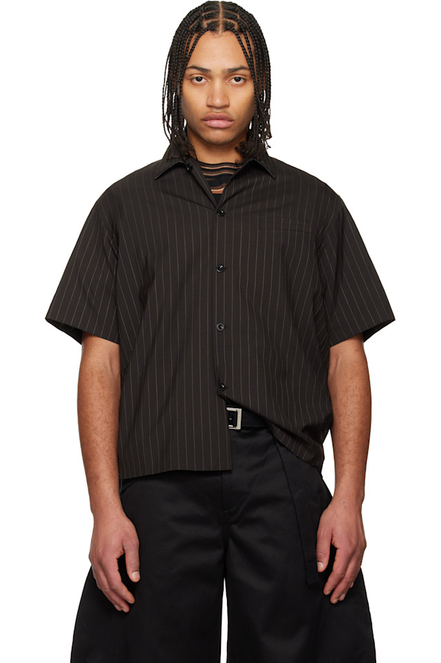 Рубашка в меловую полоску Sacai, коричневый
Рубашка в меловую полоску Sacai, коричневый