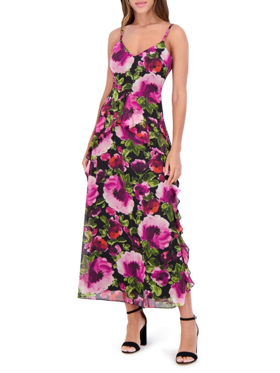 Платье миди А-силуэта с цветочными оборками Siena, черный мульти
Платье миди А-силуэта с цветочными оборками Siena, черный мульти