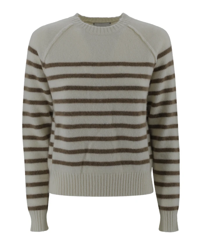 Полосатый кашемировый свитер Kujten, бежевый
Полосатый кашемировый свитер Kujten, бежевый