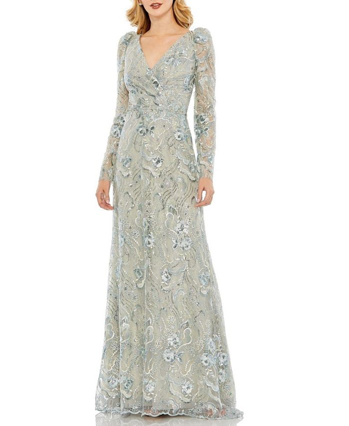 Вышитое платье-труба с запахом и пышными рукавами Mac Duggal, зеленый
Вышитое платье-труба с запахом и пышными рукавами Mac Duggal, зеленый