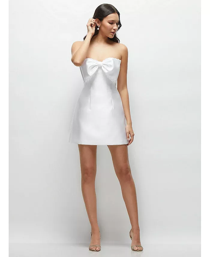Женское платье мини белого цвета без бретелей с бантом oversize и жемчужными деталями Alfred Sung, белый
Женское платье мини белого цвета без бретелей с бантом oversize и жемчужными деталями Alfred Sung, белый