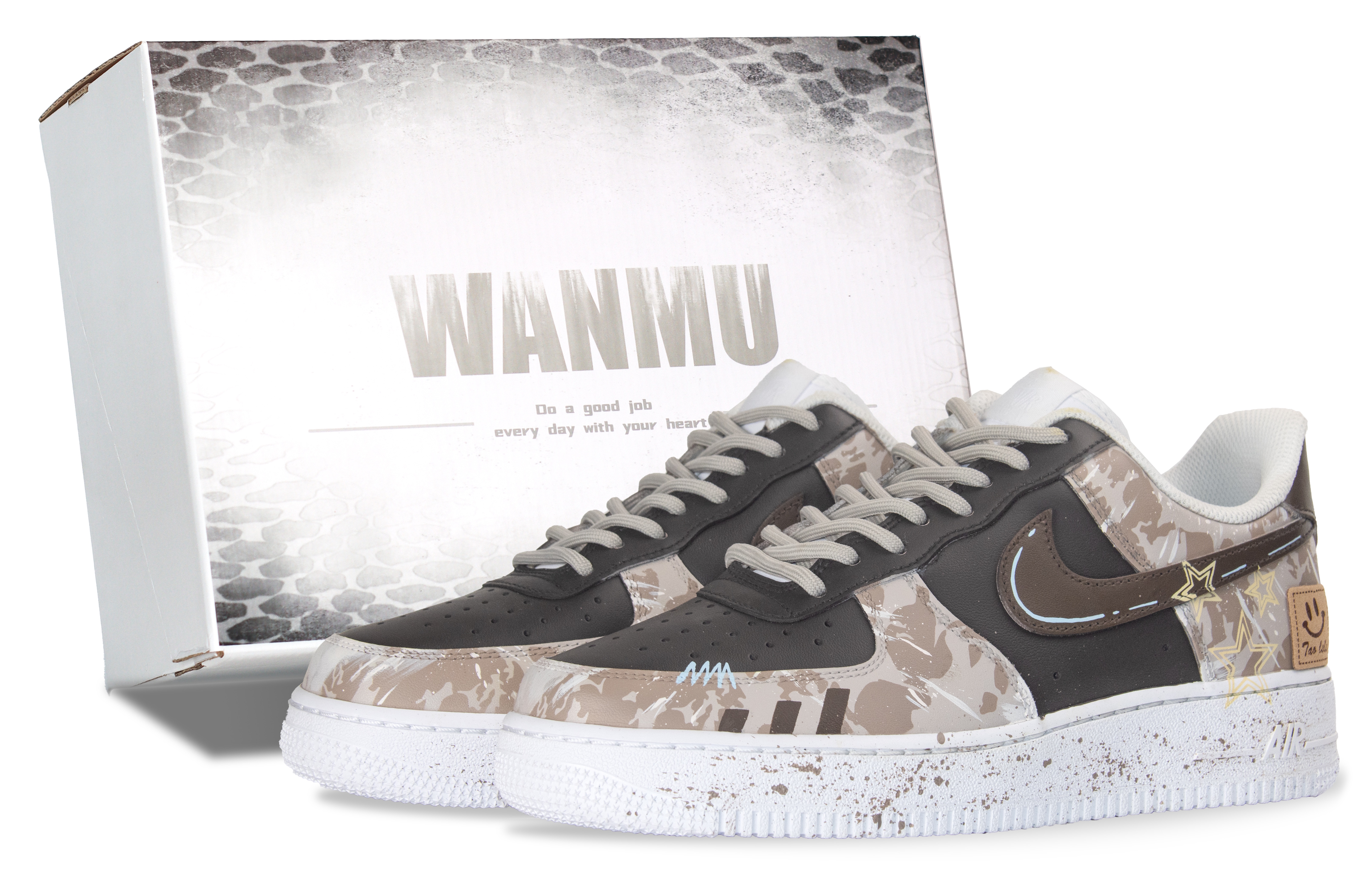 Nike Кроссовки Air Force 1 Mocha Graffiti с низким верхом, противоскользящие, износостойкие, мужские, для скейтбординга, белые, коричневые
Nike Кроссовки Air Force 1 Mocha Graffiti с низким верхом, противоскользящие, износостойкие, мужские, для скейтбординга, белые, коричневые