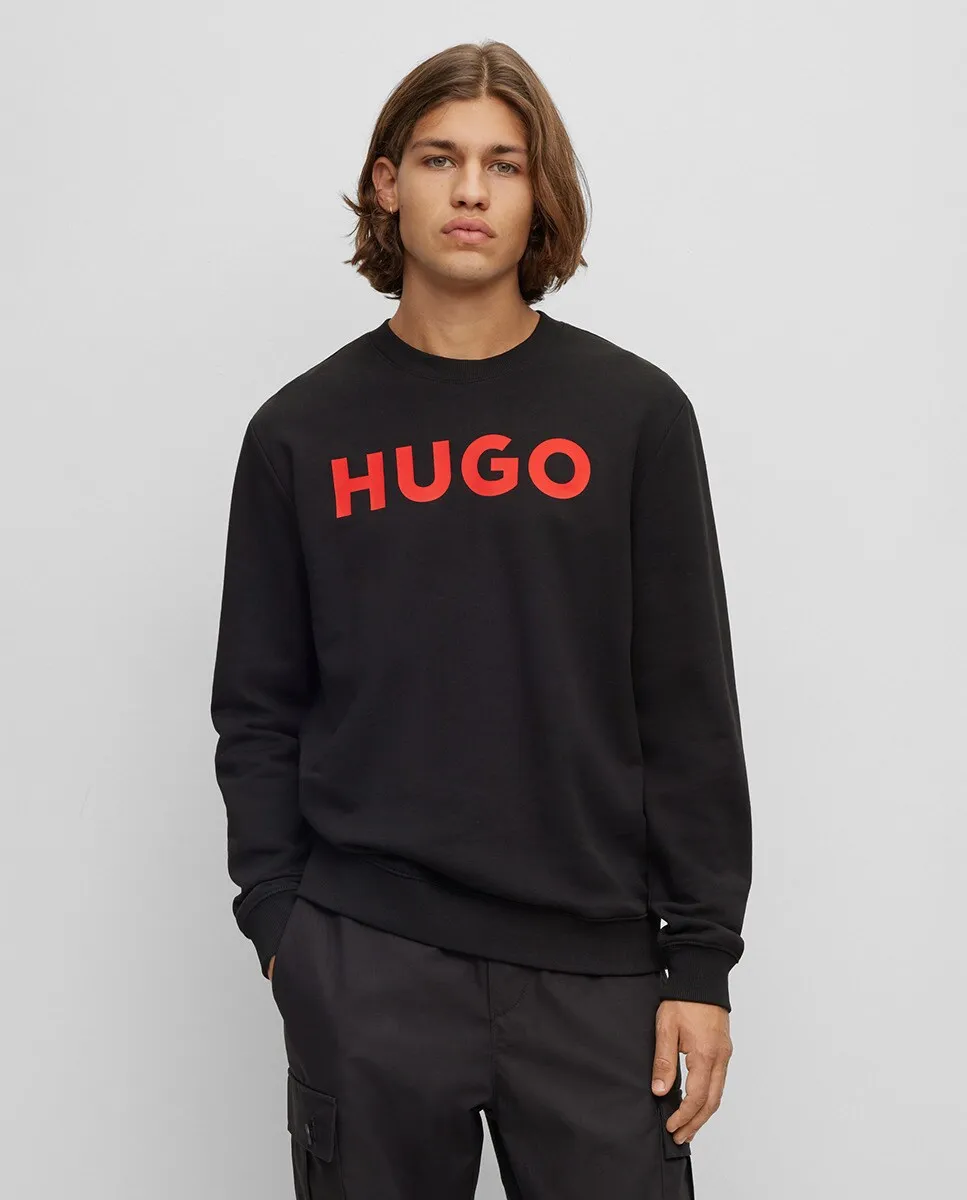 Мужская толстовка из хлопкового флиса обычного кроя с принтом логотипа Hugo, черный
Мужская толстовка из хлопкового флиса обычного кроя с принтом логотипа Hugo, черный