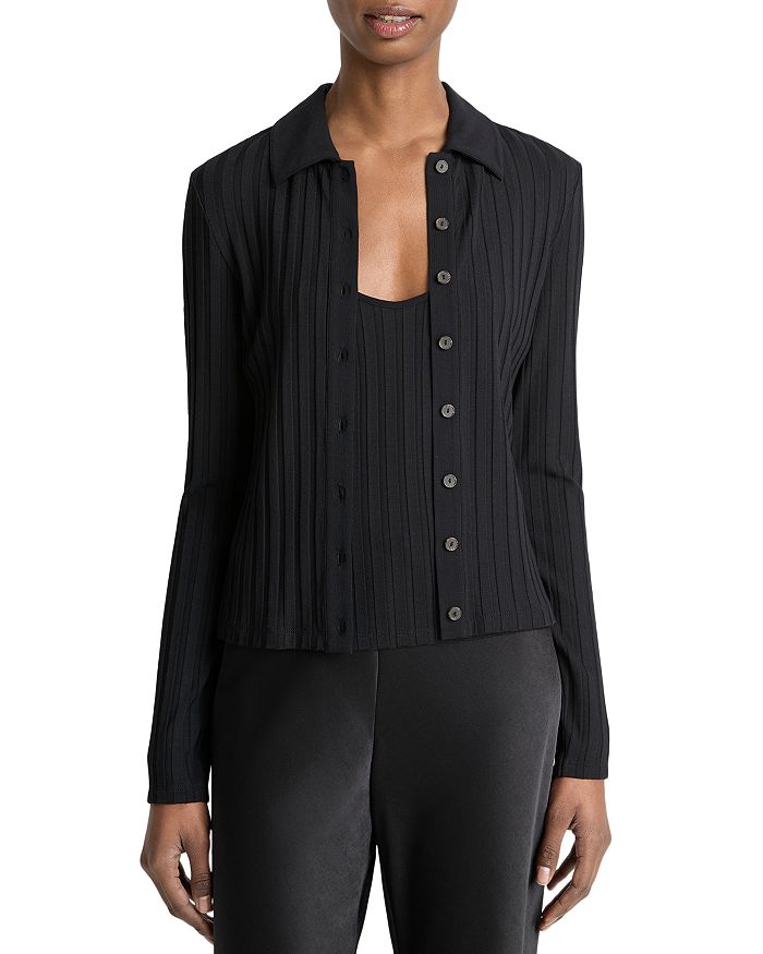 Кардиган с воротником и резинкой Vince, черный
Кардиган с воротником и резинкой Vince, черный