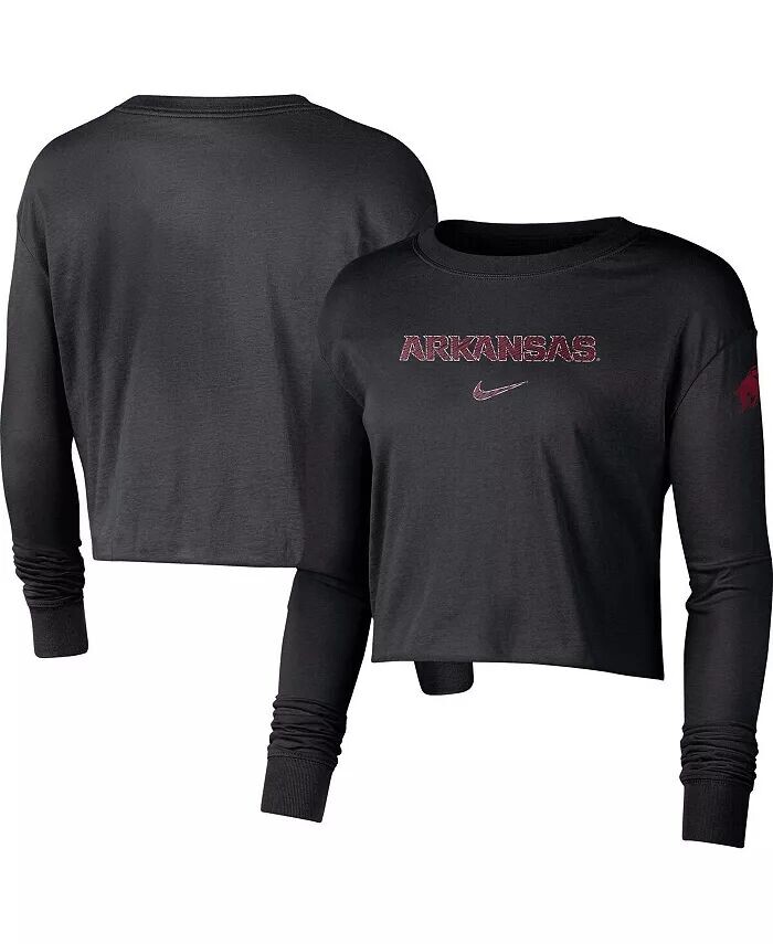 Черная женская укороченная футболка с длинным рукавом и логотипом Arkansas Razorbacks 2-Hit Nike
Черная женская укороченная футболка с длинным рукавом и логотипом Arkansas Razorbacks 2-Hit Nike