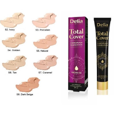 Тональная основа Total Cover Camouflage с аргановым маслом и SPF20, подходит для веганов Delia
Тональная основа Total Cover Camouflage с аргановым маслом и SPF20, подходит для веганов Delia
