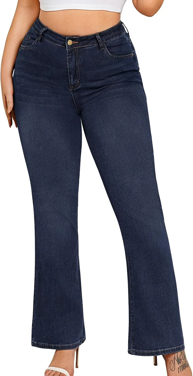 Arolina Plus Size джинсы для женщин, высокие, расклешенные
Arolina Plus Size джинсы для женщин, высокие, расклешенные