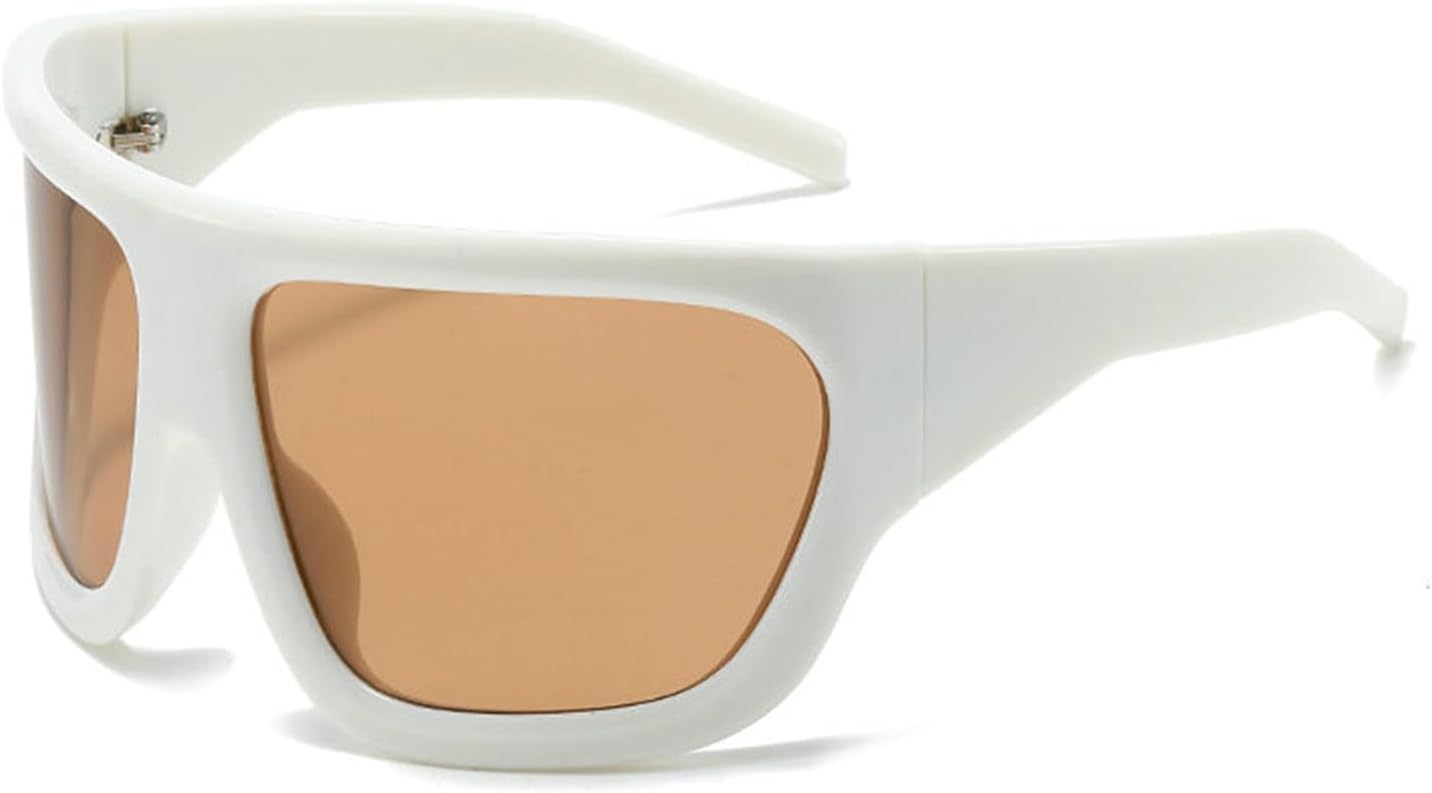 Солнцезащитные очки Willochra Y2K Wave Mask для женщин и мужчин, большие, серебристые, с зеркальными линзами, футуристический дизайн, стильные дизайнерские очки, White Brown
Солнцезащитные очки Willochra Y2K Wave Mask для женщин и мужчин, большие, серебристые, с зеркальными линзами, футуристический дизайн, стильные дизайнерские очки, White Brown