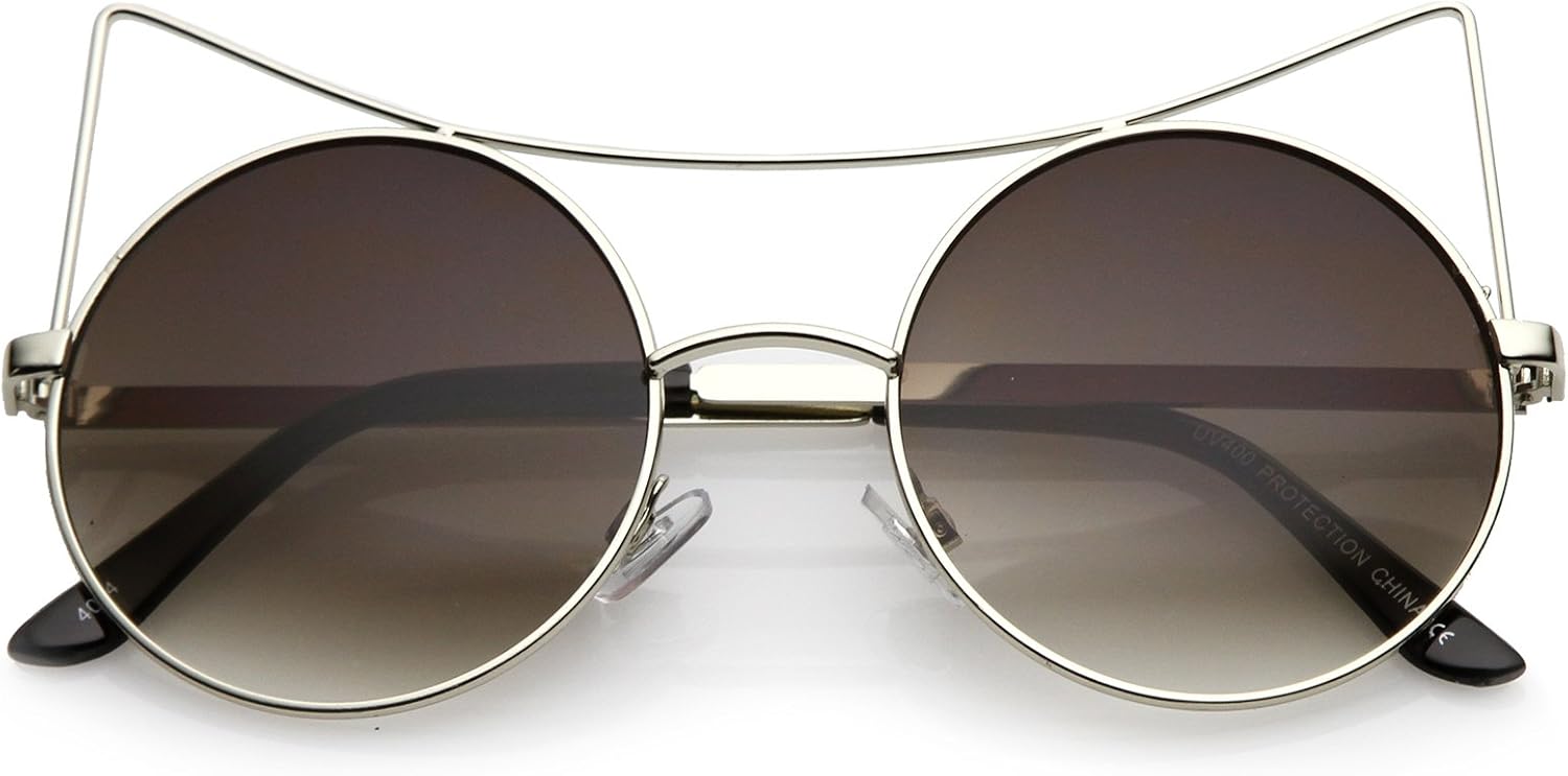 Женские солнцезащитные очки zeroUV Oversize с металлическими линзами, градиентным покрытием, круглыми плоскими линзами, оправой «кошачий глаз», диаметр линз 54 мм, Silver / Lavender
Женские солнцезащитные очки zeroUV Oversize с металлическими линзами, градиентным покрытием, круглыми плоскими линзами, оправой «кошачий глаз», диаметр линз 54 мм, Silver / Lavender