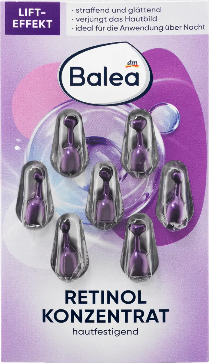 Ретиноловый концентрат 7 шт. Balea
Ретиноловый концентрат 7 шт. Balea