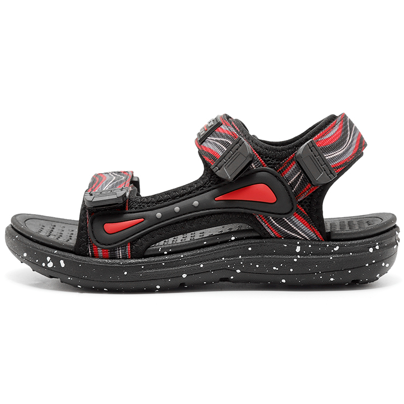 Детские сандалии с низким верхом, нескользящие и дышащие SHIBU, черный/красный 
Детские сандалии с низким верхом, нескользящие и дышащие SHIBU, черный/красный