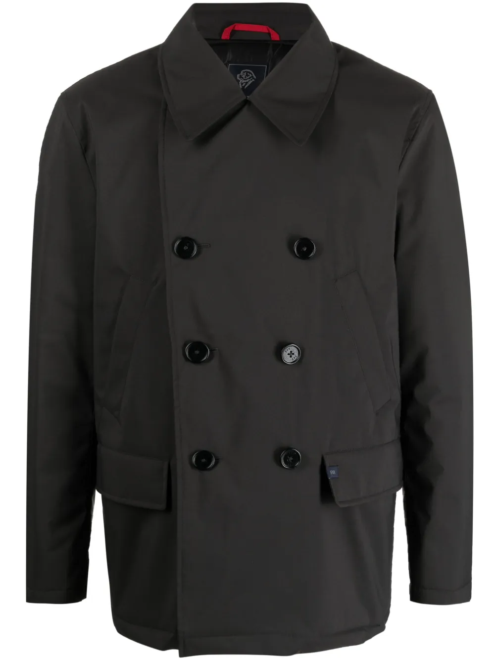 Двубортная куртка с заостренными лацканами Fay, черный 
Двубортная куртка с заостренными лацканами Fay, черный