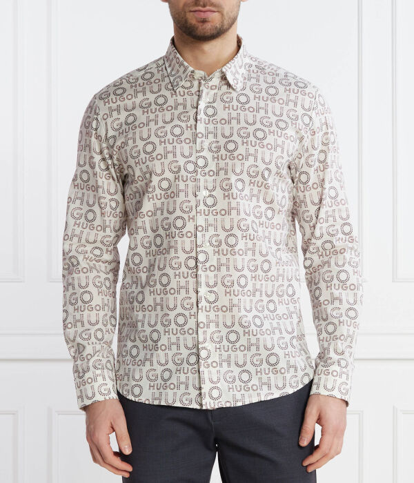 Рубашка мужская Hugo с фирменным принтом, экрю
Рубашка мужская Hugo с фирменным принтом, экрю