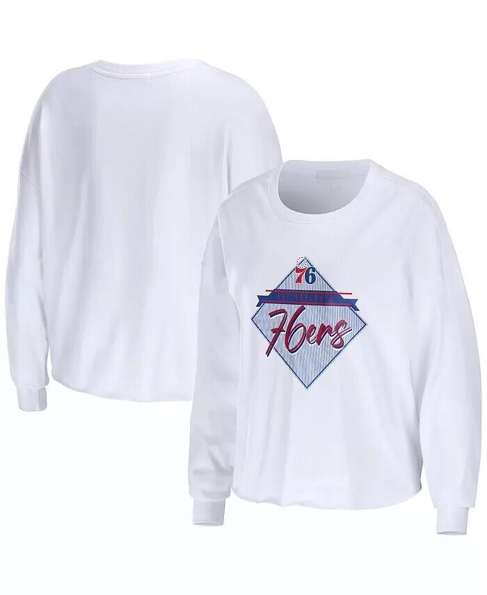 Женская белая укороченная футболка с длинным рукавом Philadelphia 76ers Wear By Erin Andrews
Женская белая укороченная футболка с длинным рукавом Philadelphia 76ers Wear By Erin Andrews