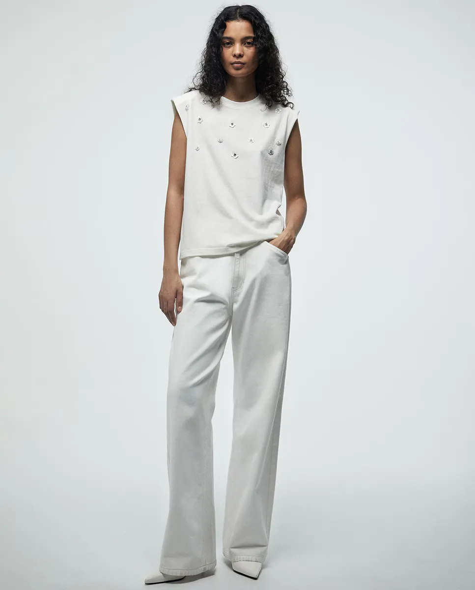 Футболка с аппликацией на плечах Sfera, белый
Футболка с аппликацией на плечах Sfera, белый