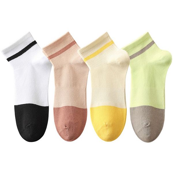 4 пары женских бесшовных хлопковых носков до щиколотки с дышащим растягивающимся ребристым манжетом Anna-Kaci, Yellow White Khaki
4 пары женских бесшовных хлопковых носков до щиколотки с дышащим растягивающимся ребристым манжетом Anna-Kaci, Yellow White Khaki