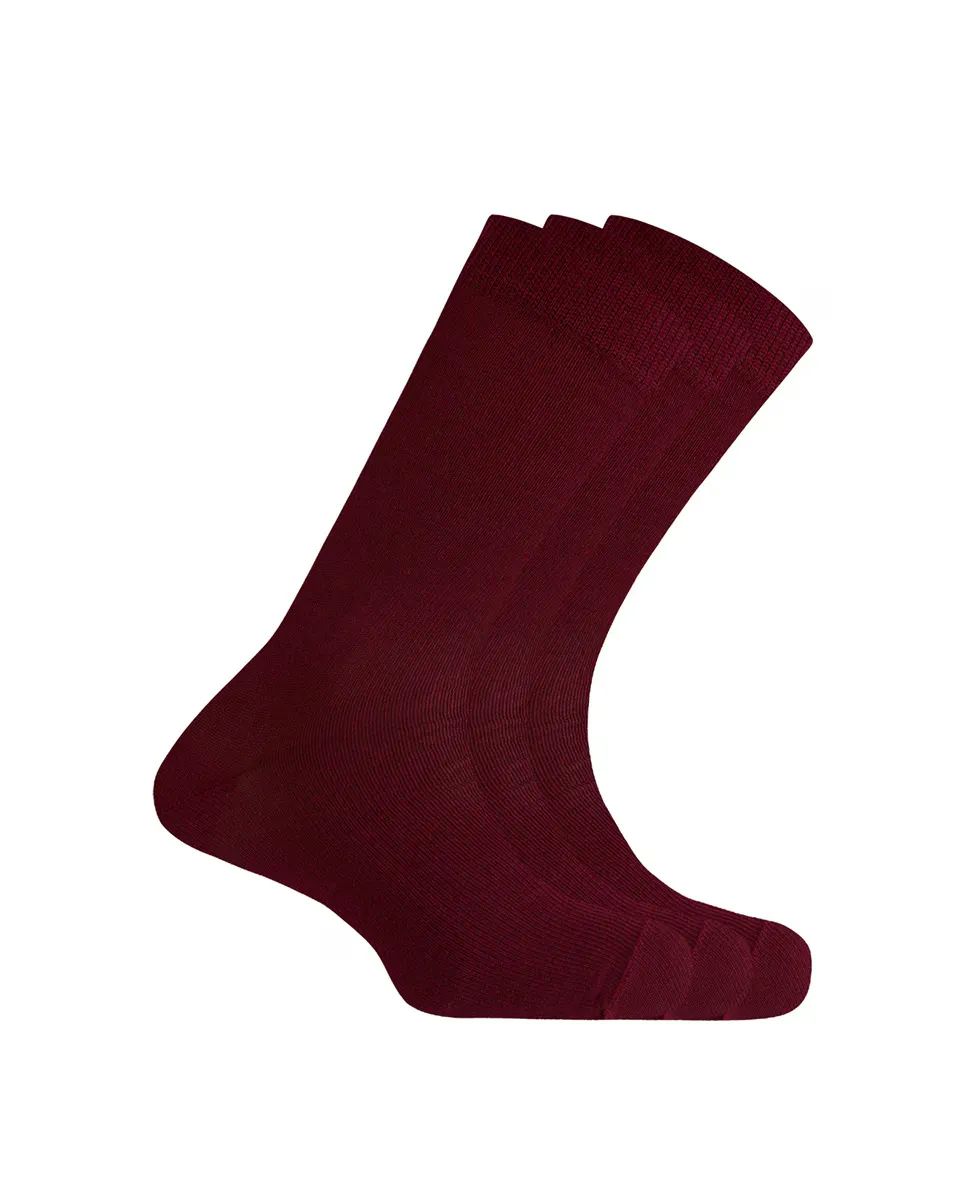 В упаковке 3 пары мужских носков из хлопка белого цвета Punto Blanco, цвет Granate 
В упаковке 3 пары мужских носков из хлопка белого цвета Punto Blanco, цвет Granate