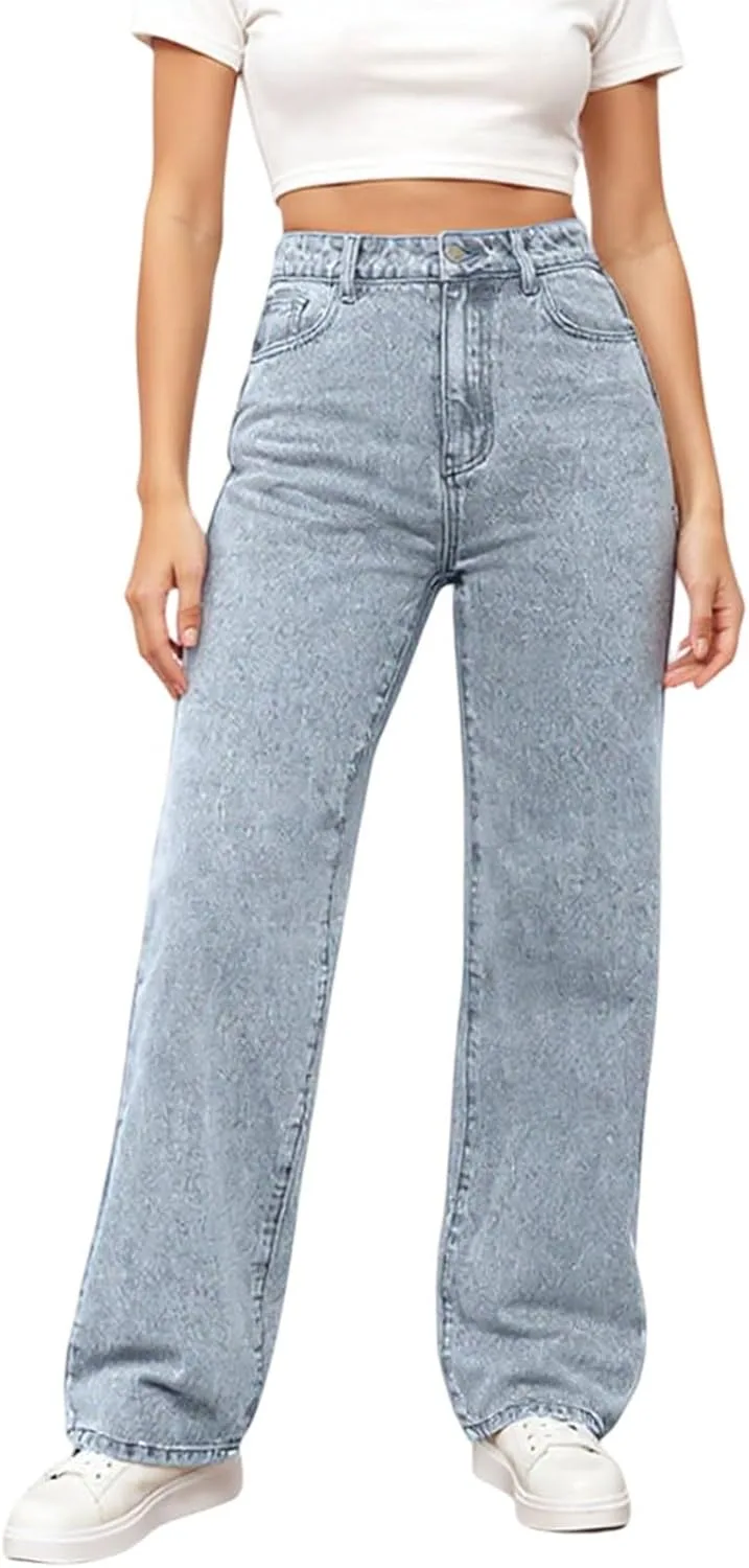 Брюки-джинсы Baggy Straight Leg для женщин, высокие, свободные, с карманами
Брюки-джинсы Baggy Straight Leg для женщин, высокие, свободные, с карманами