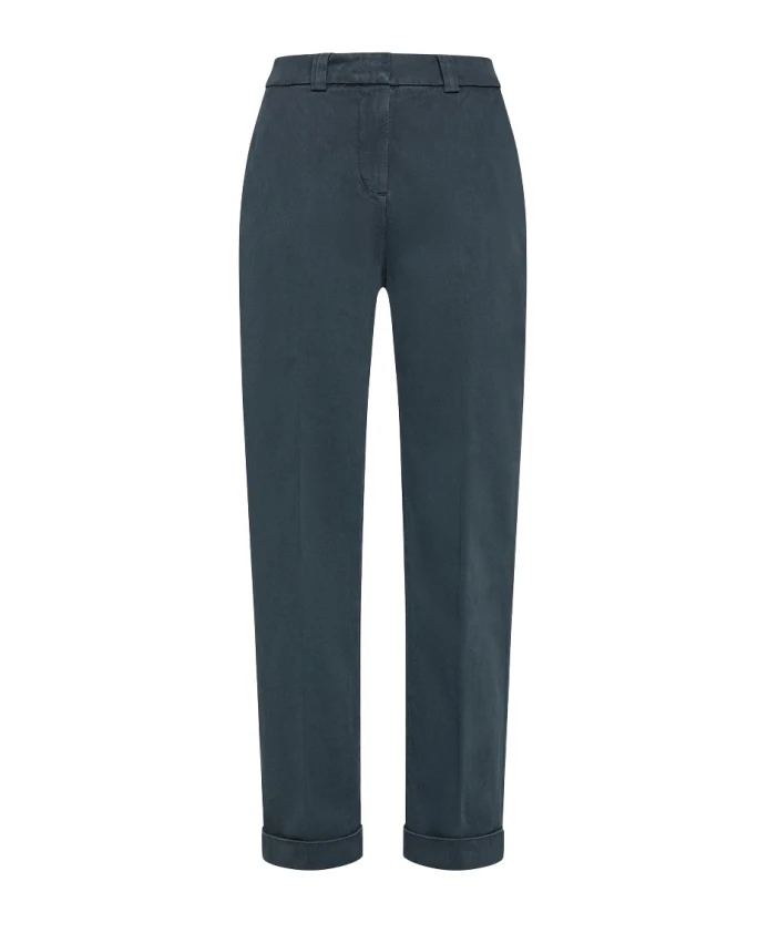 Хлопковые эластичные брюки прямого кроя Peuterey, синий
Хлопковые эластичные брюки прямого кроя Peuterey, синий