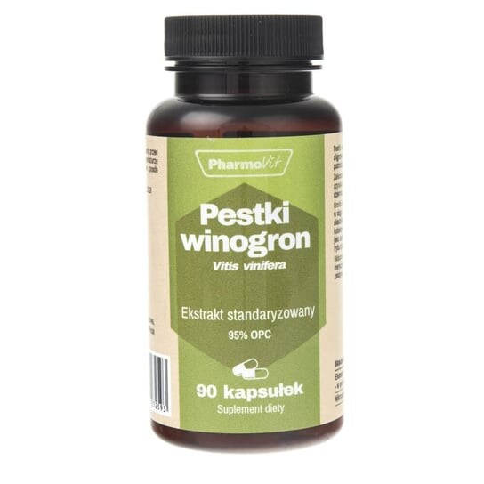 Pharmovit, Виноградные косточки, 90 капсул.
Pharmovit, Виноградные косточки, 90 капсул.