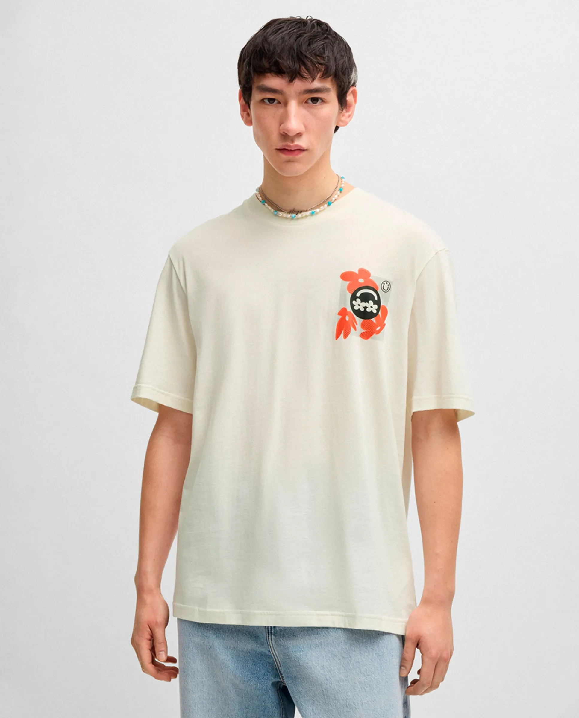 Хлопковая футболка с принтом логотипа для мужчин Hugo, белый
Хлопковая футболка с принтом логотипа для мужчин Hugo, белый