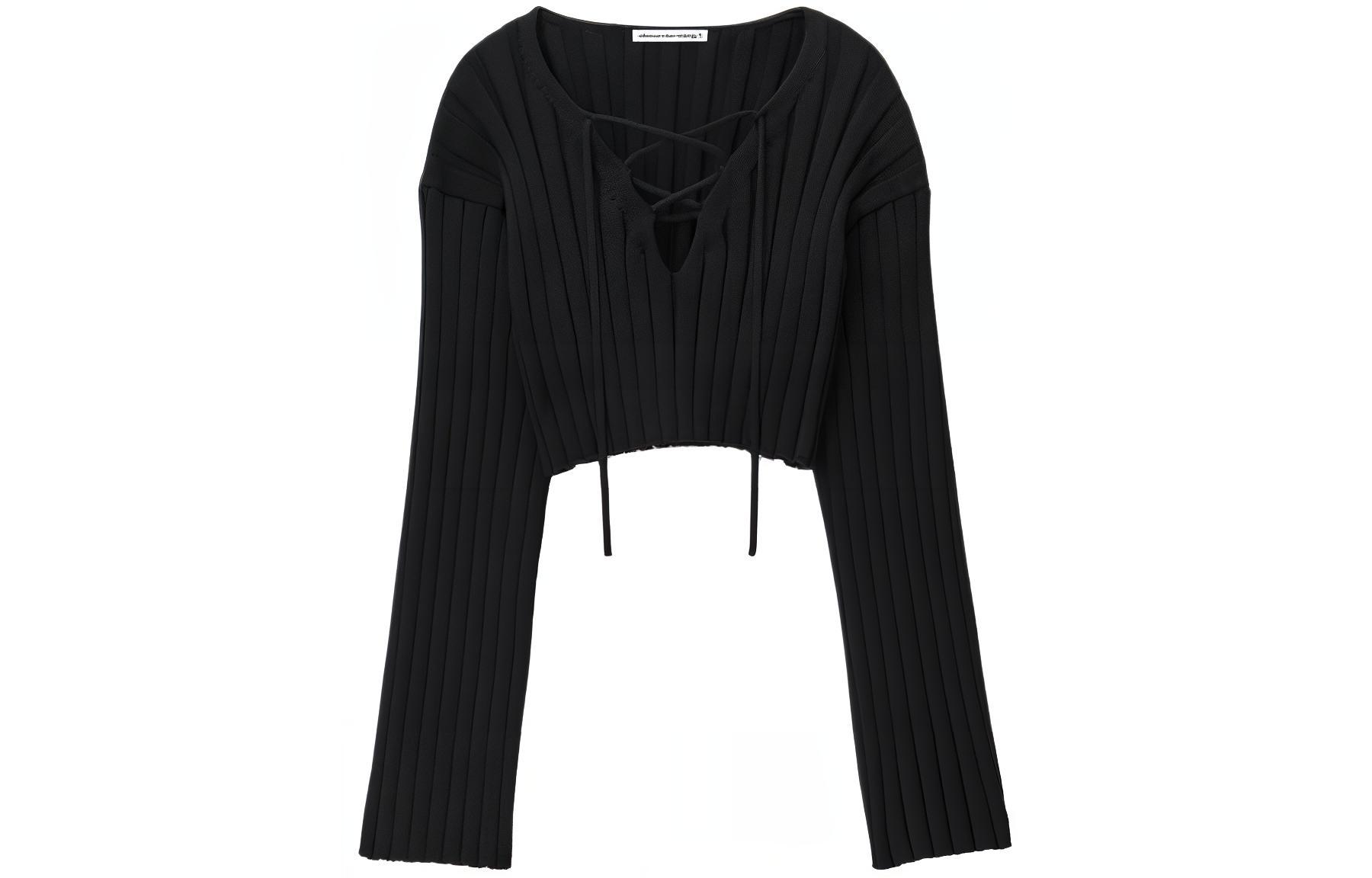Топ T By Drop Shoulder Cropped Pullover Alexander Wang, черный
Топ T By Drop Shoulder Cropped Pullover Alexander Wang, черный